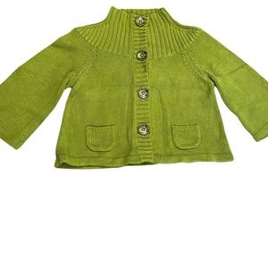 Tribal xl green 100% cotton w/pkts button snap frntclosure 3/4 bell raglan 22” L